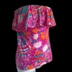 Lilly Pulitzer Wiley “Shorely Blue” Tube Top Sz XS